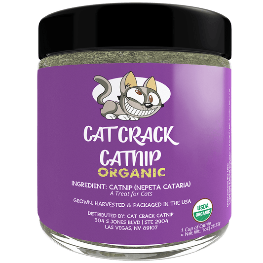 Cat Crack Organic Catnip, 100% Natural Cat Nips Organic Blend That Energizes and Excites Cats, Safe Catnip Treats Used for Cat Play, Cat Training, & New Organic Catnip Toys for Cats - Cat Crack Catnip